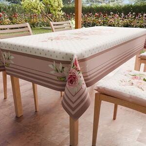 PETTI Artigiani Italiani Stain Resistant Rectangular Tablecloth Kitchen Table Cover Shabby Chic Polka Dot Powder 12 Seater (140 x 240 cm) 100% Made in Italy PETTI Artigiani Italiani Stain Resistant Rectangular Tablecloth Kitchen Table Cover Shabby Chic Polka Dot Powder 12 Seater (140 x 240 cm) 100% Made in Italy