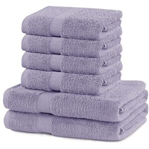 DecoKing Set of 6 Cotton Quality 525 g/m² 4 Hand Towels 50 x 100 cm and 2 Bath Towels 70 x 140 cm Purple Absorbent Marina DecoKing Set of 6 Cotton Quality 525 g/m² 4 Hand Towels 50 x 100 cm and 2 Bath Towels 70 x 140 cm Purple Absorbent Marina