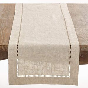 SARO LIFESTYLE Toscana Collection Linen Blend Hemstitched Runner - Table Runner SARO LIFESTYLE Toscana Collection Linen Blend Hemstitched Runner - Table Runner
