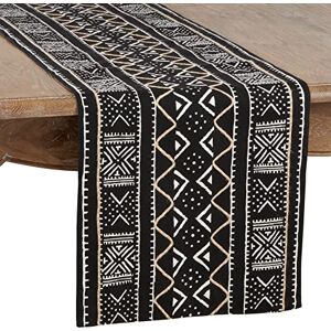 SARO LIFESTYLE 661.BK1690B Malian Collection Mud Cloth Table Runner, 100% Cotton, Black SARO LIFESTYLE 661.BK1690B Malian Collection Mud Cloth Table Runner, 100% Cotton, Black