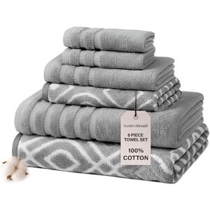 Modern Threads Amrapur Pacific Coast Textiles 6 Pc Yarn Dyed Towel Oxford Ash Grey, 6-Piece Modern Threads Amrapur Pacific Coast Textiles 6 Pc Yarn Dyed Towel Oxford Ash Grey, 6-Piece