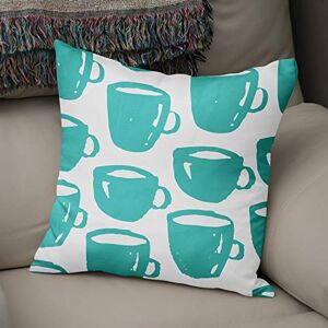 Bonamaison Decorative Cushion Cover, Polycotton, Teal, Standard Bonamaison Decorative Cushion Cover, Polycotton, Teal, Standard