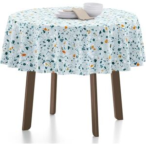 Martina Home Alcoa Oilcloth Tablecloth Blue 140 Round Martina Home Alcoa Oilcloth Tablecloth Blue 140 Round
