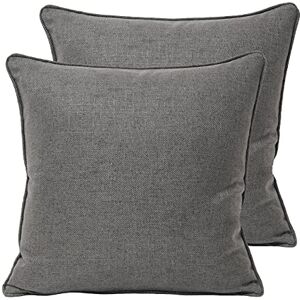 Paoletti Atlantic Twin Pack Polyester Filled Cushions, Grey, 55 x 55cm Paoletti Atlantic Twin Pack Polyester Filled Cushions, Grey, 55 x 55cm
