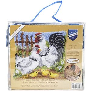 Vervaco Latch Hook Cushion: Chicken Family on a Farm, Multi-Colour Vervaco Latch Hook Cushion: Chicken Family on a Farm, Multi-Colour