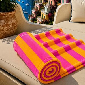 PETTI Artigiani Italiani Microfibre Beach Towel, Beach or Pool Towel, Beach Lounger Towel, Large 90 x 180 cm, Fuchsia Orange Stripes PETTI Artigiani Italiani Microfibre Beach Towel, Beach or Pool Towel, Beach Lounger Towel, Large 90 x 180 cm, Fuchsia Orange Stripes