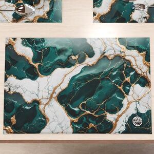 PETTI Artigiani Italiani MARBLELIZED Washable American Placemats, Table Mats in Teal Marble Effect, Set of 6 (30 x 45 cm) Elegant, Ideal for Breakfast, Lunch and Dinner, Gift Idea, 100% Made in Italy PETTI Artigiani Italiani MARBLELIZED Washable American Placemats, Table Mats in Teal Marble Effect, Set of 6 (30 x 45 cm) Elegant, Ideal for Breakfast, Lunch and Dinner, Gift Idea, 100% Made in Italy