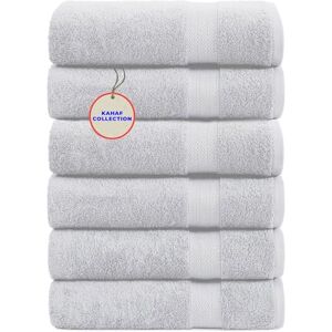 KAHAF COLLECTION 100% Cotton Bath Towel Set, White 24x48 Pack of 6 Towels, Quick Dry, Highly Absorbent, Soft Feel Towel, Gym, Spa, Bathroom, Shower, Pool, Luxury Soft Towels Light-Weight KAHAF COLLECTION 100% Cotton Bath Towel Set, White 24x48 Pack of 6 Towels, Quick Dry, Highly Absorbent, Soft Feel Towel, Gym, Spa, Bathroom, Shower, Pool, Luxury Soft Towels Light-Weight