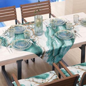 PETTI Artigiani Italiani - Modern Blue Marble Effect Centerpiece Tablecloth - Tablecloth PETTI Artigiani Italiani - Modern Blue Marble Effect Centerpiece Tablecloth - Tablecloth