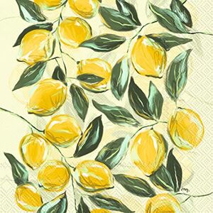 Boston International IHR 3-Ply Paper Napkins, 20-Count Lunch Size, Painterly Lemons Boston International IHR 3-Ply Paper Napkins, 20-Count Lunch Size, Painterly Lemons