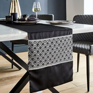 Catherine Lansfield Deco Sequin 32x220cm Dining Table Runner Black Catherine Lansfield Deco Sequin 32x220cm Dining Table Runner Black