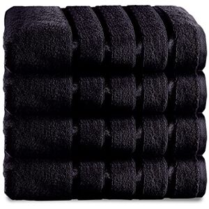 GC GAVENO CAVAILIA Fade Resistant Luxury, Extra Absorbent 100% Ringspun Egyptian Cotton 500 GSM Bathroom Set, Black, 4 Pk Bath Towel GC GAVENO CAVAILIA Fade Resistant Luxury, Extra Absorbent 100% Ringspun Egyptian Cotton 500 GSM Bathroom Set, Black, 4 Pk Bath Towel
