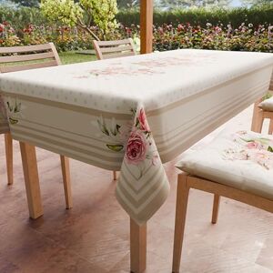 PETTI Artigiani Italiani Stain Resistant Rectangular Tablecloth Kitchen Table Cover Polka Dots Design Taupe (140 x 300 cm) 100% Made in Italy PETTI Artigiani Italiani Stain Resistant Rectangular Tablecloth Kitchen Table Cover Polka Dots Design Taupe (140 x 300 cm) 100% Made in Italy