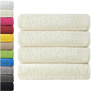 NatureMark 4-Piece Large Towel Set 100% Cotton, Soft, Absorbent and Durable Bath Towels for Home, Spa, Gym -70×140 cm, Natural/Cream NatureMark 4-Piece Large Towel Set 100% Cotton, Soft, Absorbent and Durable Bath Towels for Home, Spa, Gym -70×140 cm, Natural/Cream