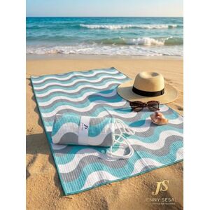 Jenny Sesal Elegant Wave Beach Towel Maxi Size, Super Absorbent and Compact, Ideal for Beach, Pool and Gym (Sky Blue) Jenny Sesal Elegant Wave Beach Towel Maxi Size, Super Absorbent and Compact, Ideal for Beach, Pool and Gym (Sky Blue)