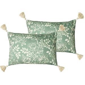Paoletti Somerton Feather Filled Cushions Twin Pack,Sage,35 x 50cm Paoletti Somerton Feather Filled Cushions Twin Pack,Sage,35 x 50cm