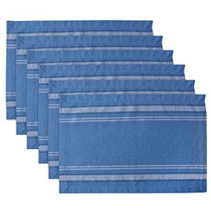 DII French Stripe Tabletop Collection Farmhouse Style Dining Table Linen Placemat Set, 13x19, Blue Chambray, 6 Piece DII French Stripe Tabletop Collection Farmhouse Style Dining Table Linen Placemat Set, 13x19, Blue Chambray, 6 Piece