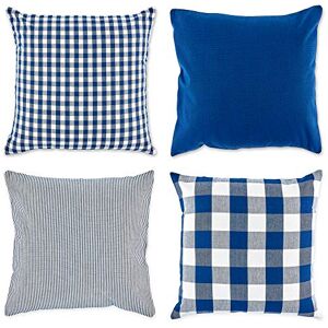 DII Pillow Cover, Polyester, Assorted Navy/Off-White, Square_18_inches DII Pillow Cover, Polyester, Assorted Navy/Off-White, Square_18_inches