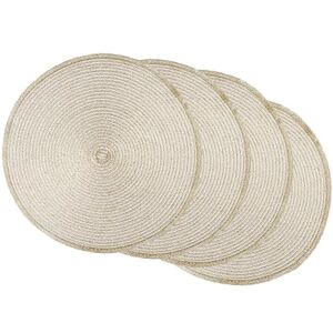 DII Woven Placemats Collection Metallic Round Placemat Set, 15", Champagne, 4 Piece DII Woven Placemats Collection Metallic Round Placemat Set, 15", Champagne, 4 Piece