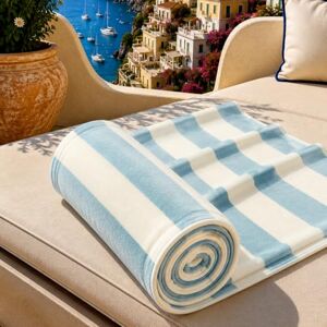 PETTI Artigiani Italiani Microfibre Beach Towel, Beach or Pool Towel, Beach Towel, Large 90 x 180 cm, Blue White Stripes PETTI Artigiani Italiani Microfibre Beach Towel, Beach or Pool Towel, Beach Towel, Large 90 x 180 cm, Blue White Stripes