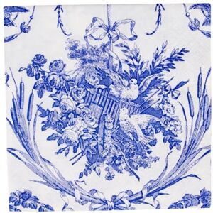Caspari Romantic Toile Blue Cocktail Napkins 20 Per Package Caspari Romantic Toile Blue Cocktail Napkins 20 Per Package