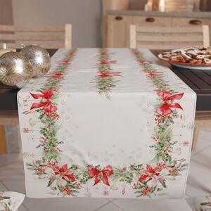 PETTI Artigiani Italiani Christmas Table Runner for Kitchen 140x40 cm, Elegant Christmas Garland Runner, 100% Made in Italy PETTI Artigiani Italiani Christmas Table Runner for Kitchen 140x40 cm, Elegant Christmas Garland Runner, 100% Made in Italy