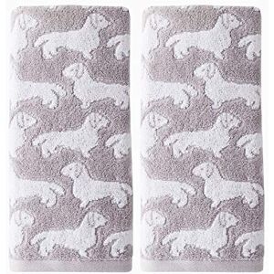 SKL Home by Saturday Knight Ltd. Dog 2 Pc Hand Towel, Gray SKL Home by Saturday Knight Ltd. Dog 2 Pc Hand Towel, Gray