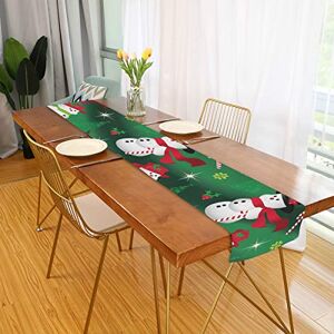 Gigabyte ZZCDD Table Runner Pattern with Snowman Long Table Decor Runner Heat Resistant Washable Wipe Clean Dresser Scarf for Dining Room Party Wedding Kitchen 13x70 Inch Gigabyte ZZCDD Table Runner Pattern with Snowman Long Table Decor Runner Heat Resistant Washable Wipe Clean Dresser Scarf for Dining Room Party Wedding Kitchen 13x70 Inch
