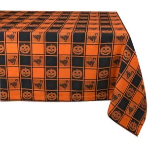 DII Reusable & Machine Washable Cotton Fabric, Black & Orange Buffalo Check, 84" x 60" (Rectangular) DII Reusable & Machine Washable Cotton Fabric, Black & Orange Buffalo Check, 84" x 60" (Rectangular)