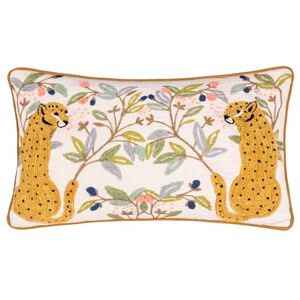 furn. Wylder Tropics Mirrored Cheetah Embroidered Cotton Polyester Filled Cushion furn. Wylder Tropics Mirrored Cheetah Embroidered Cotton Polyester Filled Cushion
