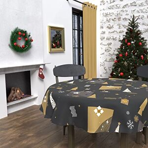 Soleil d'ocre , Nappe Round Anti-t ¢ Ches Diamond 180 cm Fir Black Soleil d'ocre , Nappe Round Anti-t ¢ Ches Diamond 180 cm Fir Black