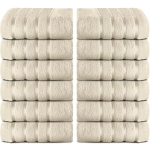 GC GAVENO CAVAILIA Premium Face Towel Set 12 Pcs 100% Ringspun Egyptian Cotton Wash Cloths Highly Absorbent and Quick Dry (30X30 cm) 500 GSM Fingertip Towels Easycare & Durable Cream GC GAVENO CAVAILIA Premium Face Towel Set 12 Pcs 100% Ringspun Egyptian Cotton Wash Cloths Highly Absorbent and Quick Dry (30X30 cm) 500 GSM Fingertip Towels Easycare & Durable Cream