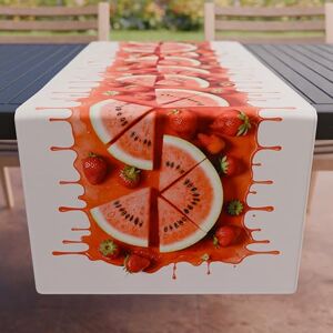 PETTI Artigiani Italiani Kitchen Textile Accessories, Elegant Table Runner 40 x 140 cm in Microfibre, Table Cloth in Digital Watermelon Print, 100% Made in Italy PETTI Artigiani Italiani Kitchen Textile Accessories, Elegant Table Runner 40 x 140 cm in Microfibre, Table Cloth in Digital Watermelon Print, 100% Made in Italy