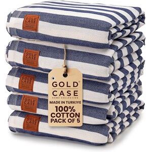 GOLD CASE HOME COLLECTION Myra Original Turkish Beach Towel Set of 5-100% Cotton 71x40 inches XXL Oversized Quick Dry Sand Free Turkish Towel Durable Lightweight Bath Towels, Navy Blue GOLD CASE HOME COLLECTION Myra Original Turkish Beach Towel Set of 5-100% Cotton 71x40 inches XXL Oversized Quick Dry Sand Free Turkish Towel Durable Lightweight Bath Towels, Navy Blue