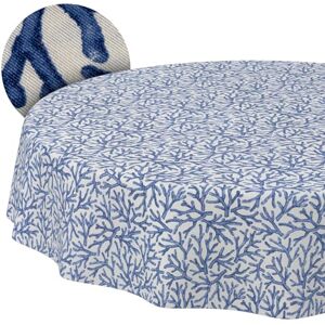 ANRO Washable Tablecloth, Lotus Effect, Easy Care, Made of Cotton, Polyester, Dirt-Repellent, Outdoor Garden Tablecloth, Coral Blue, Round, 140 cm ANRO Washable Tablecloth, Lotus Effect, Easy Care, Made of Cotton, Polyester, Dirt-Repellent, Outdoor Garden Tablecloth, Coral Blue, Round, 140 cm