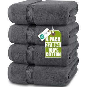 Utopia Towels 4 Pack Premium Bath Towels Set, (27 x 54 Inches) 100% Ring Spun Cotton 600GSM, Lightweight and Highly Absorbent Quick Drying Towels, Perfect for Daily Use (Grey) Utopia Towels 4 Pack Premium Bath Towels Set, (27 x 54 Inches) 100% Ring Spun Cotton 600GSM, Lightweight and Highly Absorbent Quick Drying Towels, Perfect for Daily Use (Grey)