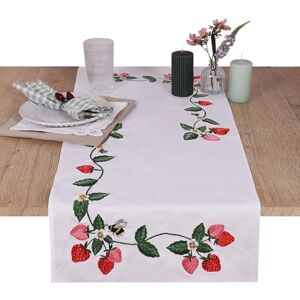 Trimits Embroidery Kit Table Runner Includes Printed Fabric, Threads, Needle & Instructions, 40 x 100cm, Strawberry Fields Trimits Embroidery Kit Table Runner Includes Printed Fabric, Threads, Needle & Instructions, 40 x 100cm, Strawberry Fields