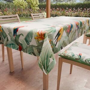 PETTI Artigiani Italiani Rectangular Anti-Stain Tablecloth Kitchen Table Cover Parrots Design X12 Seater (140 x 240 cm) 100% Made in Italy PETTI Artigiani Italiani Rectangular Anti-Stain Tablecloth Kitchen Table Cover Parrots Design X12 Seater (140 x 240 cm) 100% Made in Italy
