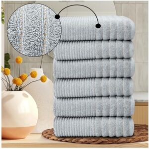 GC GAVENO CAVAILIA 6-Pack Bath Towels 100% Egyptian Cotton, 650 GSM Ultra Soft, Highly Absorbent & Quick Dry Luxury Bathroom Towels, Washable Bath Towels for Bath, Hotel & Gym (70x120 cm) Silver GC GAVENO CAVAILIA 6-Pack Bath Towels 100% Egyptian Cotton, 650 GSM Ultra Soft, Highly Absorbent & Quick Dry Luxury Bathroom Towels, Washable Bath Towels for Bath, Hotel & Gym (70x120 cm) Silver