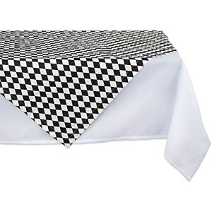 DII Harlequin Collection, Cotton, Black and Cream, Table Topper, 40x40 DII Harlequin Collection, Cotton, Black and Cream, Table Topper, 40x40