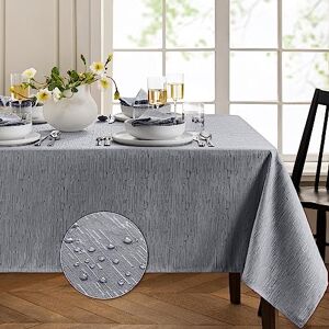 Elrene Home Fashions Continental Solid Texture Water and Stain Resistant Tablecloth, 52"X70" Rectangle, Gray Elrene Home Fashions Continental Solid Texture Water and Stain Resistant Tablecloth, 52"X70" Rectangle, Gray