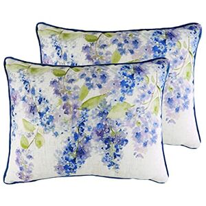 Evans Lichfield furn. Blossoms Lilac Twin Pack Polyester Filled Cushions, Azure, 43 x 33cm Evans Lichfield furn. Blossoms Lilac Twin Pack Polyester Filled Cushions, Azure, 43 x 33cm