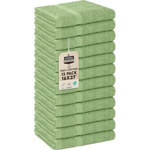 Utopia Towels , Salon Towel, Pack of 12, Not Bleach Proof, 16 by 27 Inches, Highly Absorbent Cotton Towels for Hand, Gym, Beauty, Spa, and Home Hair Care, Sage Green Utopia Towels , Salon Towel, Pack of 12, Not Bleach Proof, 16 by 27 Inches, Highly Absorbent Cotton Towels for Hand, Gym, Beauty, Spa, and Home Hair Care, Sage Green