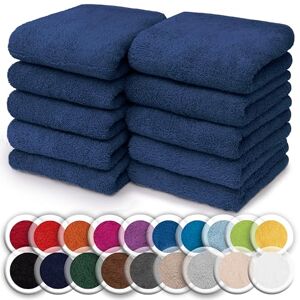 NatureMark Set of 10 Washcloths Made of 100% Cotton Soft and Absorbent Face and Hand Towels Practical for Bathroom and Kitchen 30 x 30 cm, Navy Blue NatureMark Set of 10 Washcloths Made of 100% Cotton Soft and Absorbent Face and Hand Towels Practical for Bathroom and Kitchen 30 x 30 cm, Navy Blue