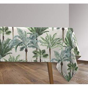 Vilber , Ready Fabric Tablecloth, Rectangular, Resin, Stain Resistant, Waterproof, Tropical Print, AZOR Green, 136 x 240 cm Vilber , Ready Fabric Tablecloth, Rectangular, Resin, Stain Resistant, Waterproof, Tropical Print, AZOR Green, 136 x 240 cm