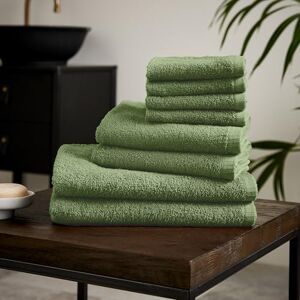 Catherine Lansfield Quick Dry Cotton 8 Piece Towel Set Sage Green Catherine Lansfield Quick Dry Cotton 8 Piece Towel Set Sage Green