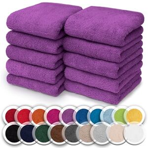 NatureMark Set of 10 Washcloths Made of 100% Cotton Soft and Absorbent Face and Hand Towels Practical for Bathroom and Kitchen 30×30 cm, Purple NatureMark Set of 10 Washcloths Made of 100% Cotton Soft and Absorbent Face and Hand Towels Practical for Bathroom and Kitchen 30×30 cm, Purple
