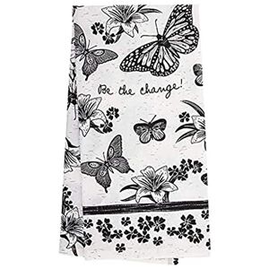 Karma Gifts Black and White Boho Tea Towels, 28" L x 20" W, Butterfly Karma Gifts Black and White Boho Tea Towels, 28" L x 20" W, Butterfly