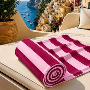 PETTI Artigiani Italiani Microfibre Beach Towel, Beach or Pool Towel, Beach Towel, Large 90 x 180 cm, Bordeaux Pink Stripes PETTI Artigiani Italiani Microfibre Beach Towel, Beach or Pool Towel, Beach Towel, Large 90 x 180 cm, Bordeaux Pink Stripes