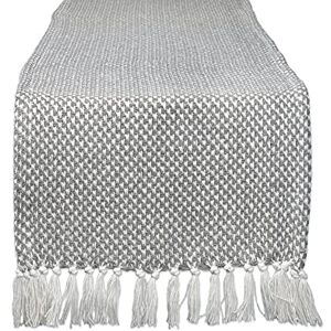 DII Woven Basics Collection 100% Cotton Knit Table Runner, 15x108, Gray DII Woven Basics Collection 100% Cotton Knit Table Runner, 15x108, Gray